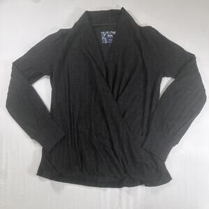 Maeve by Anthropologie Women's Grey Long Sleeve Deep V-Neck Sweater Size M